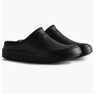 Hunter Black Mules Comfortable Slip-On In/Out Bloom Clogs